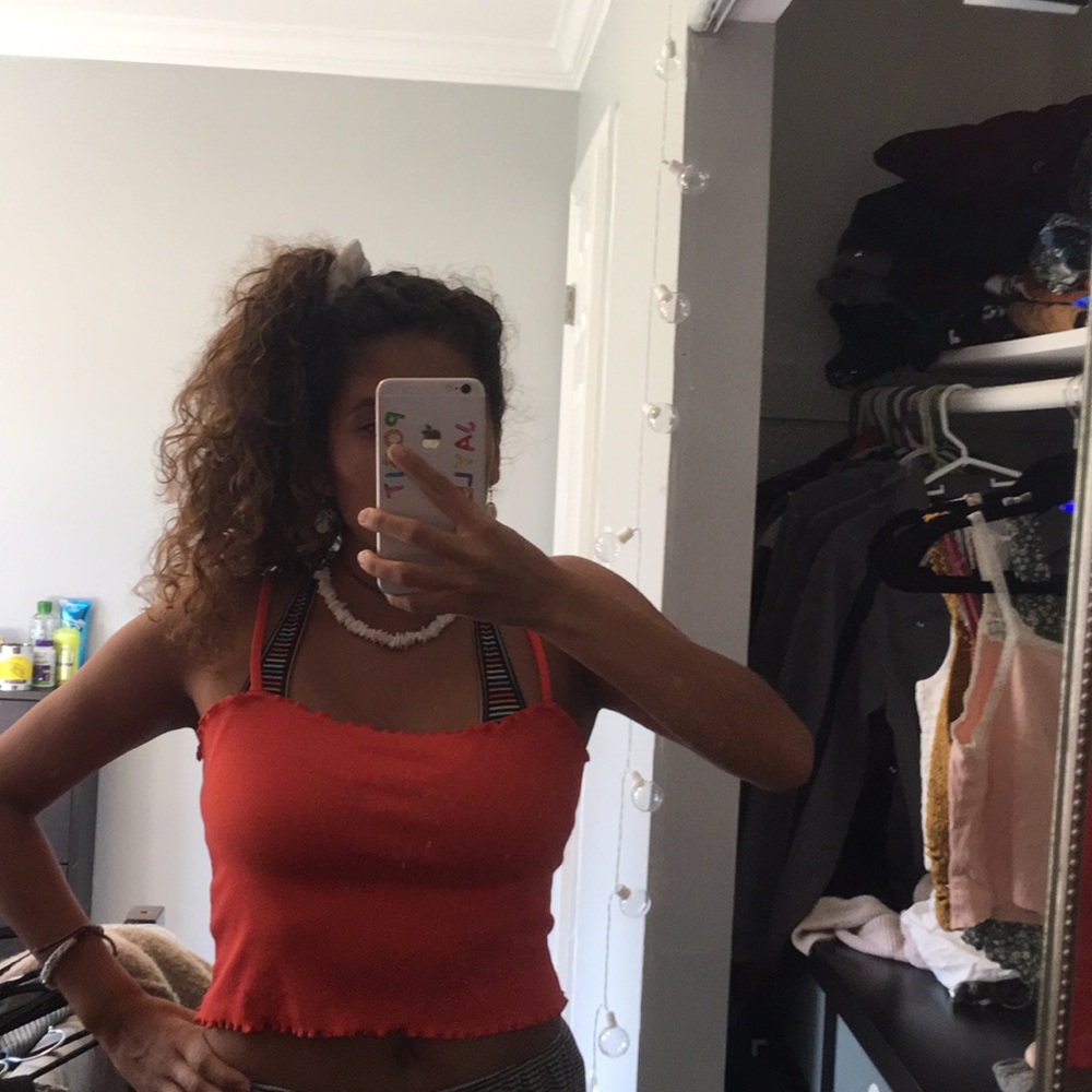 topshop orange crop top (never worn) - Picture 1 of 3